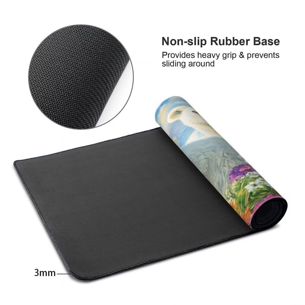 Tappetino Mouse XXL 1000x500mm Orso Polare Grande Mouse Pad, Tappetino Scrivania con Bordi Cuciti, Grande Mousepad Gaming con Base Antiscivolo per Giocatori, Ufficio e Casa (Floreale) -MP1592
