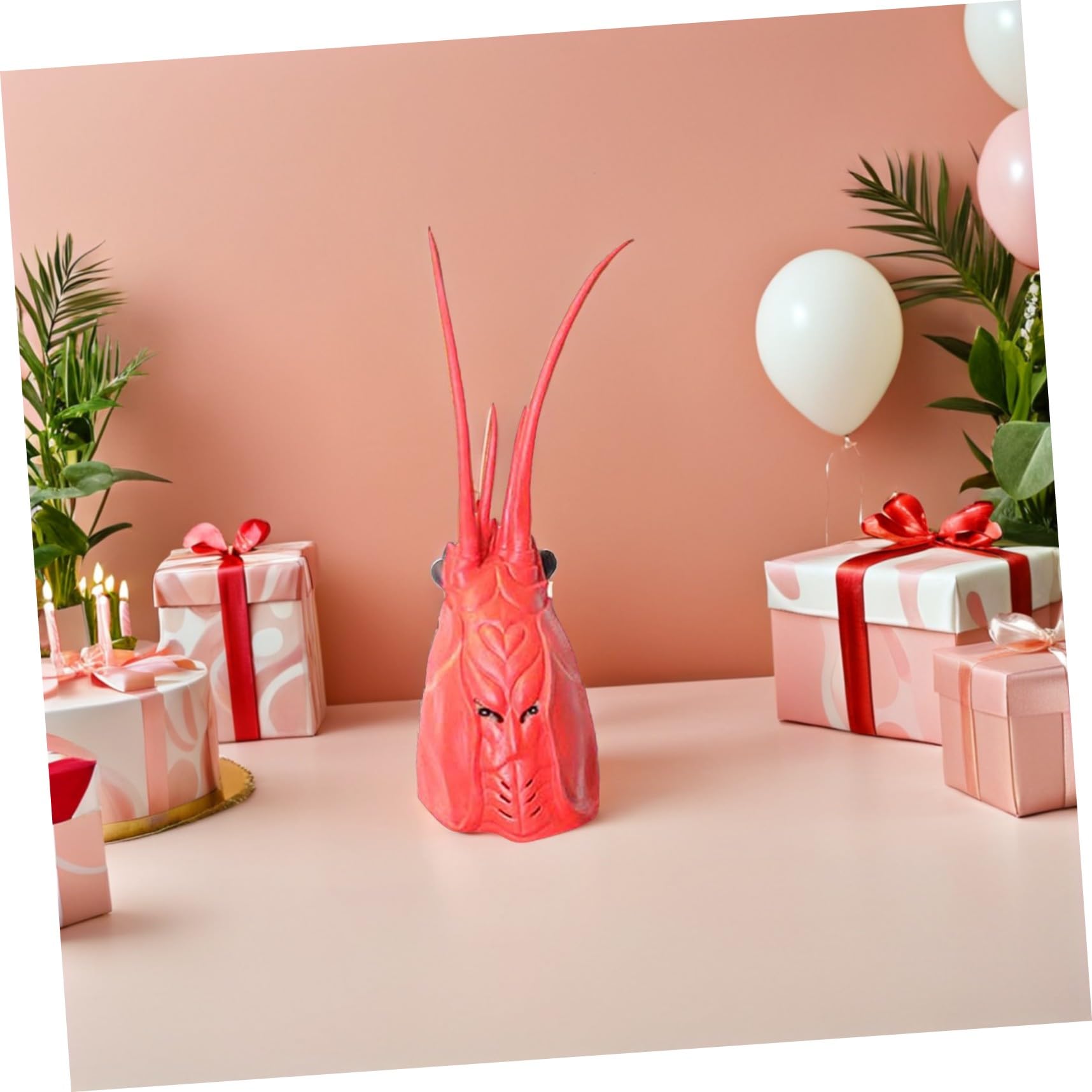 TOYANDONA Sombrero de Langosta Rojo de Látex para Disfraz de Halloween, Accesorio de Cosplay Divertido Diseño Animal, Máscara Decorativa Ligera para Fiestas y Eventos