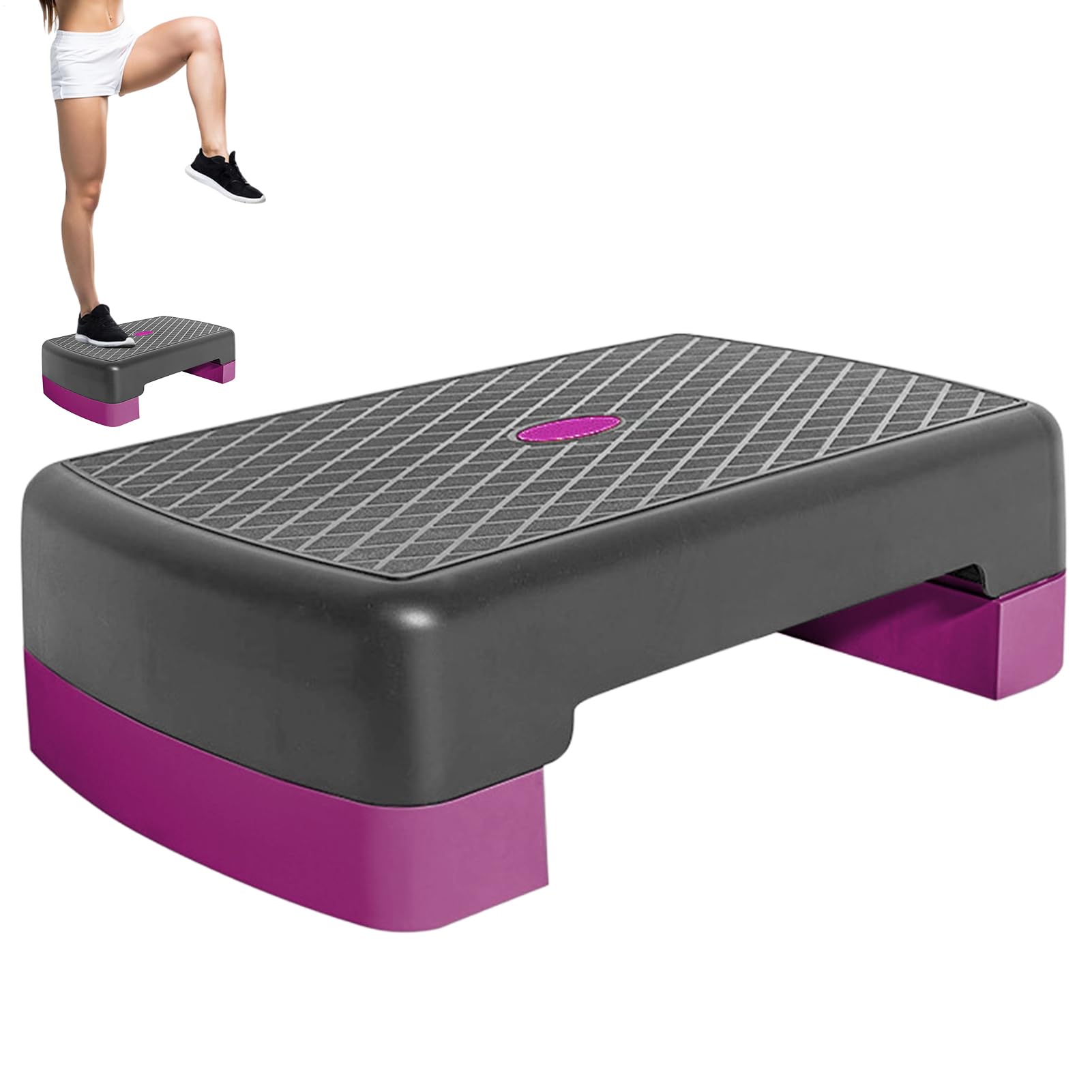 Nivel de fitness – Stepper portátil con ajuste de altura | Dispositivo de 45 cm para entrenamiento de interior en casa, cardio aeróbico, ejercicio, ejercicio, ejercicio, entrenamiento, equilibrio y