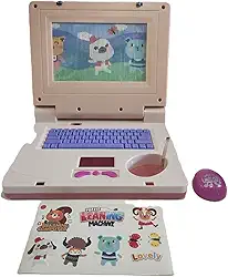 Laptop Infantil Educativo, Brinquedo Eletrônico com Teclado, Mouse e Música para Crianças (Rosa com Azul).