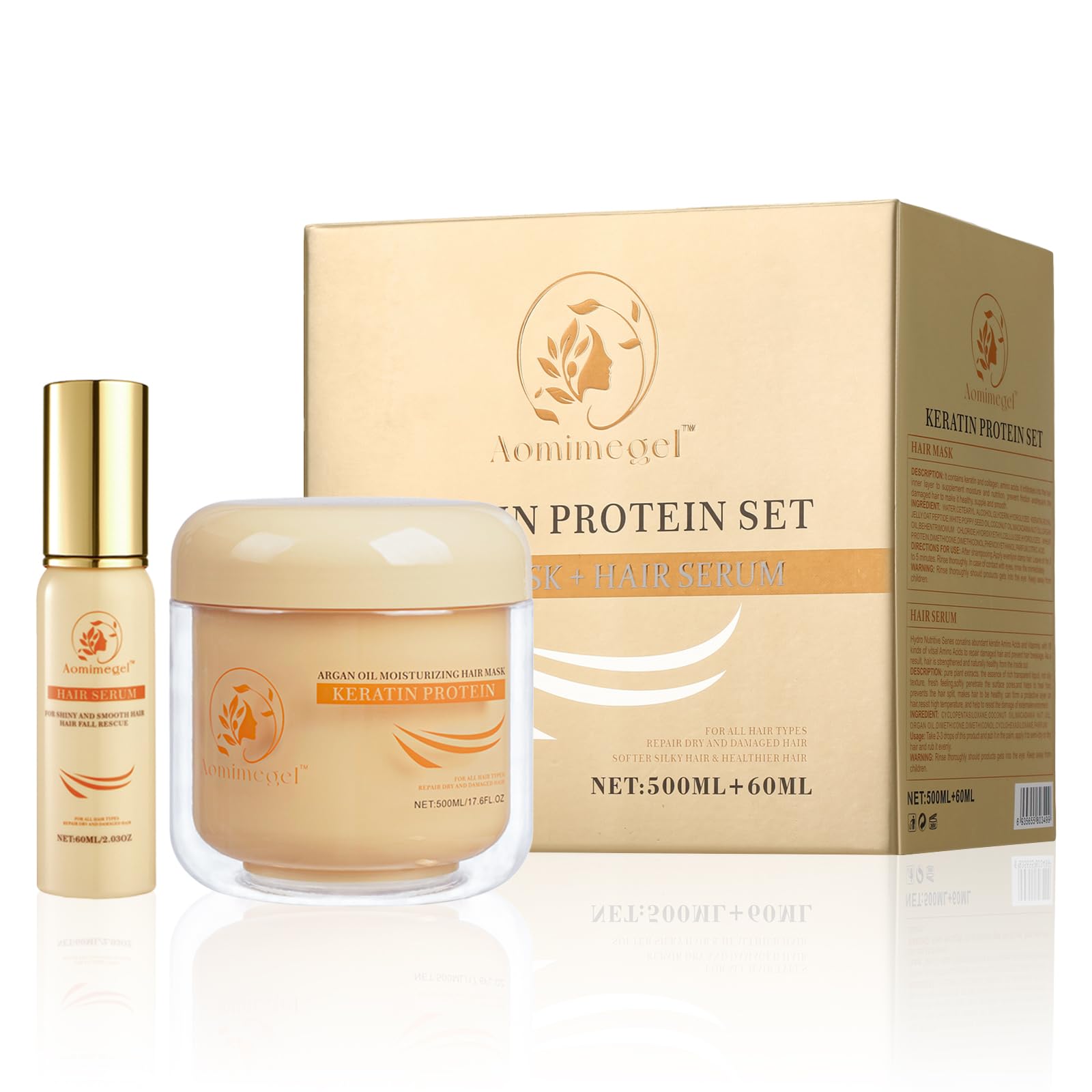 Collagen Repair Hair Mask & Argan Oil Set, 16.9 fl oz + 2 fl oz