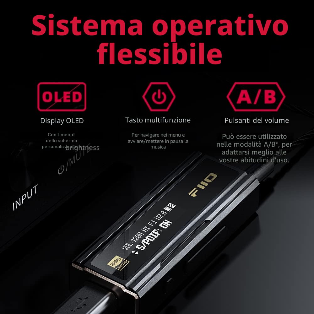 FiiO KA5 - Amplificatore USB DAC per cuffie con uscite da 3,5 mm e 4,4 mm