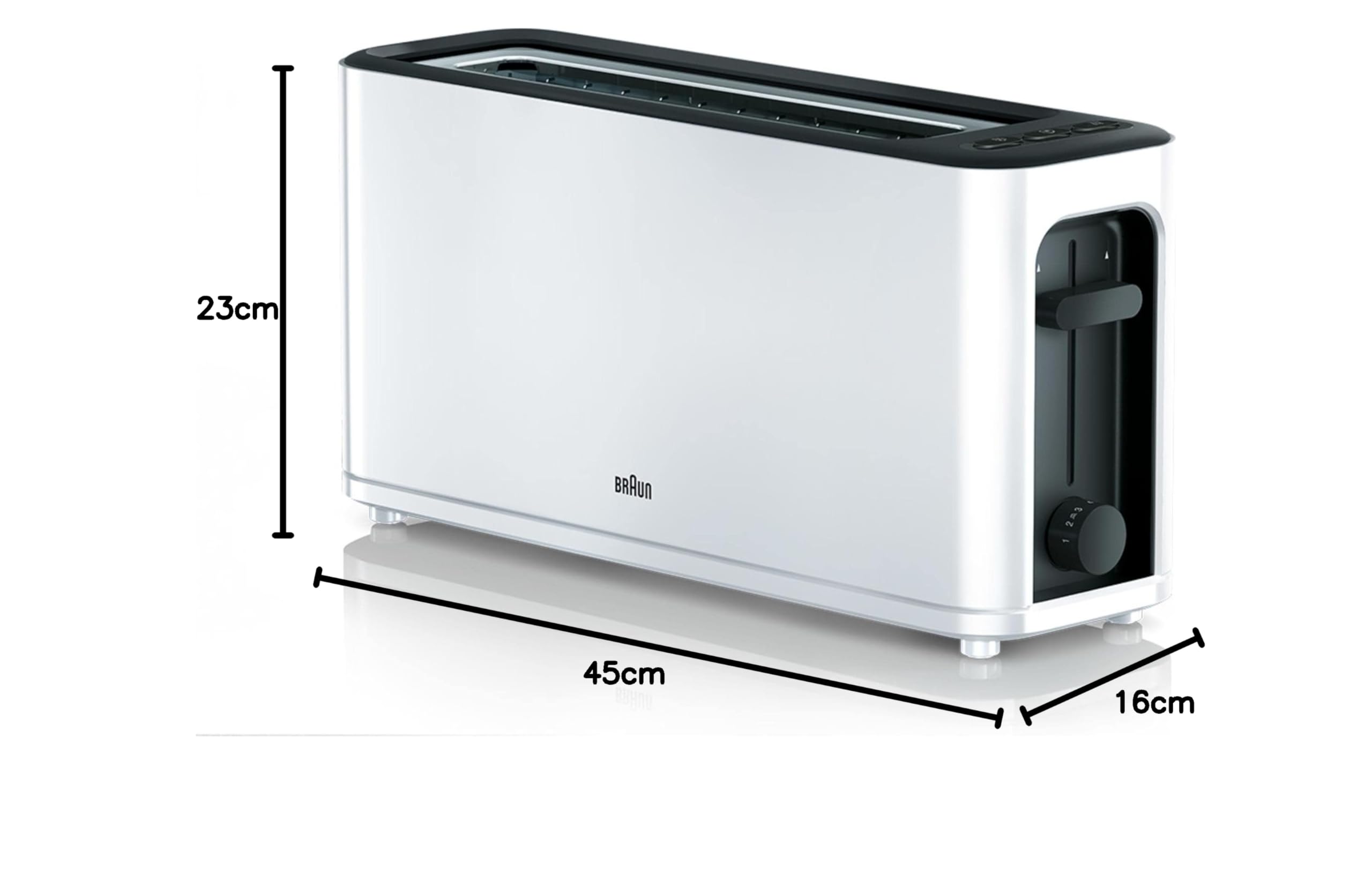 Braun Household HT3100WH toster, 1 szczelina z 7 poziomami opiekania, 1000 W, biały