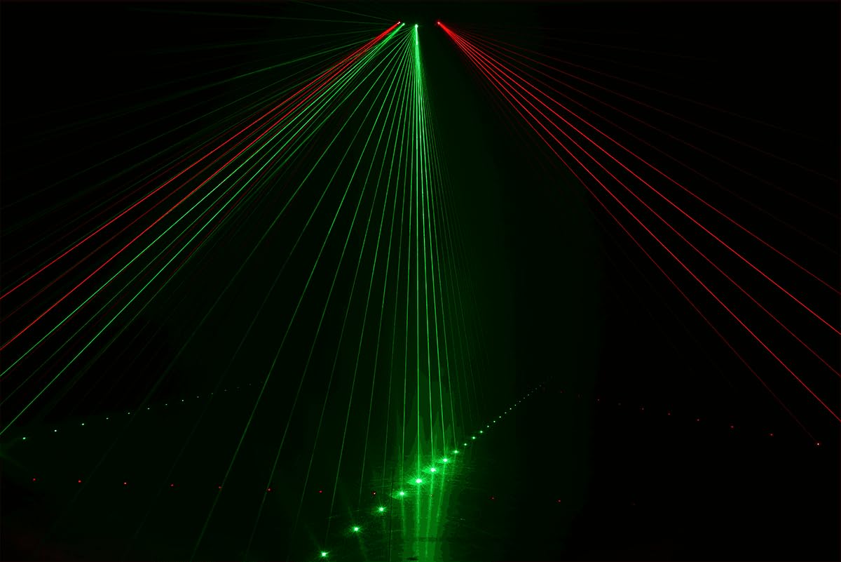 ALGAM LIGHTING - SPECTRUM SIX RGB - Laser d'Animazione 6 Raggi 360mW RGB - Laser Class 3B - IP20-300 x 210 x 140 mm