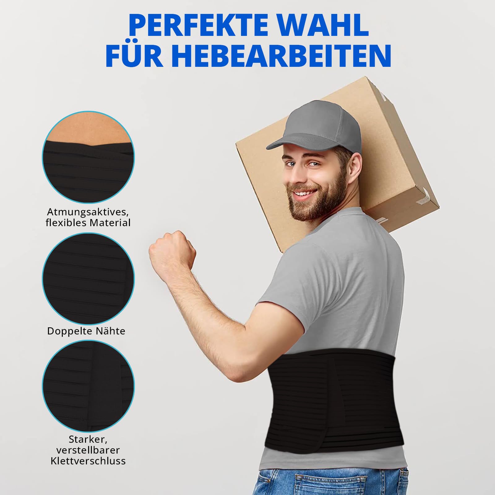 Channo Bauchgurt und Bauchbandage, zugleich als Bauchweggürtel und Waist Trainer verwendbar, auch ideal als Nierengurt, Rückenstützgürtel und Haltungskorrektur für Herren