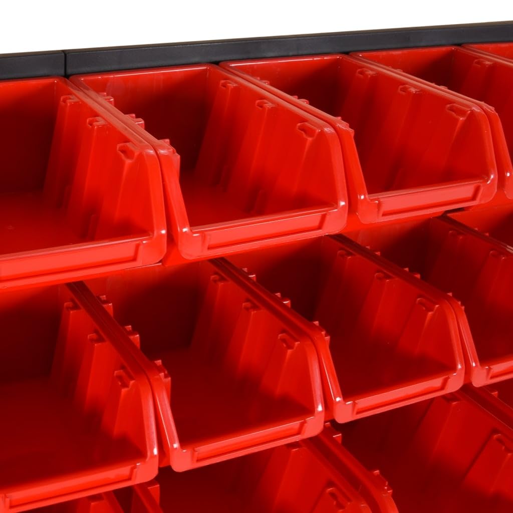 Genérico Set estantes Taller 26 pzas Polipropileno Rojo y Negro 77x39 cm,Bricolaje,Accesorios de Bricolaje,Organización y Almacenamiento de Herramientas,Armarios para herramientas-152204