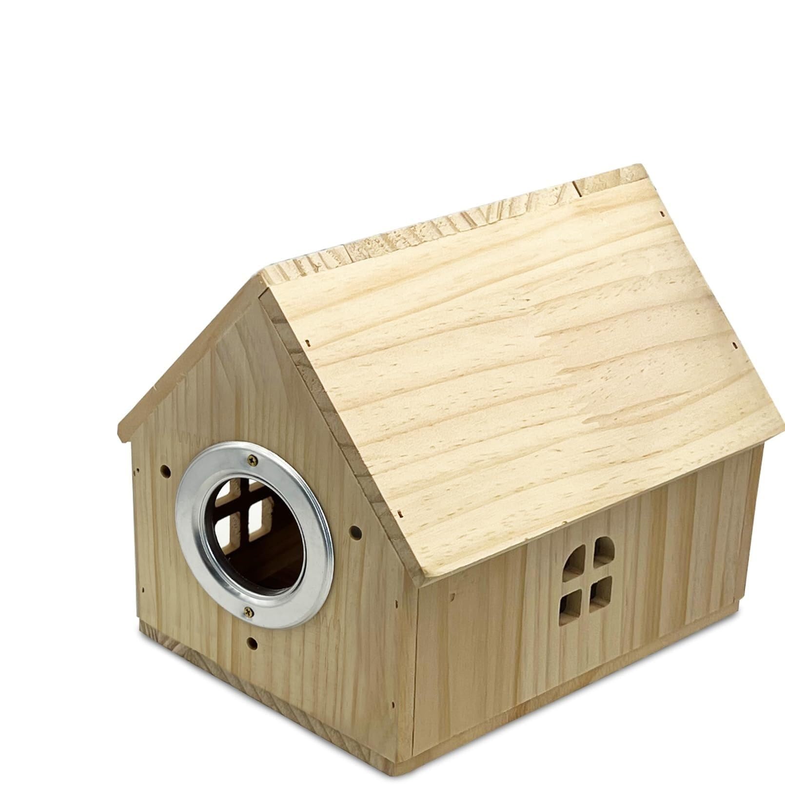 Caja Nido de periquitos, pajarera, Caja cría Madera for(Wood House Shape L)