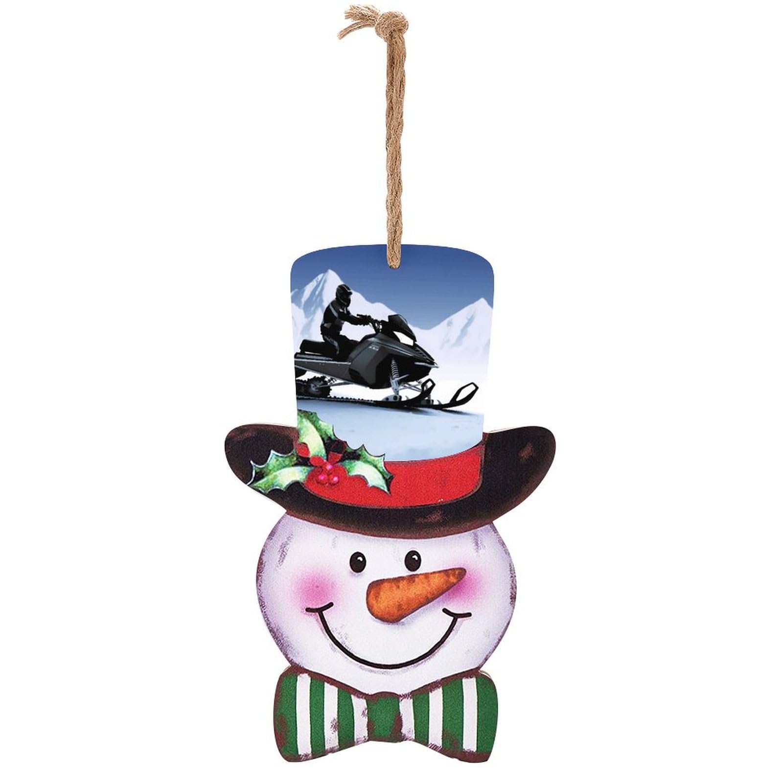 Motif bonhomme de neige panneau en bois mural entrée