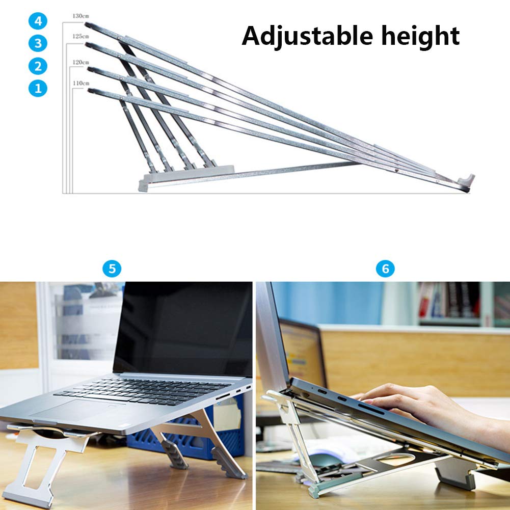 Supporto per Laptop in Viaggio, Supporto Ventilato Regolabile in