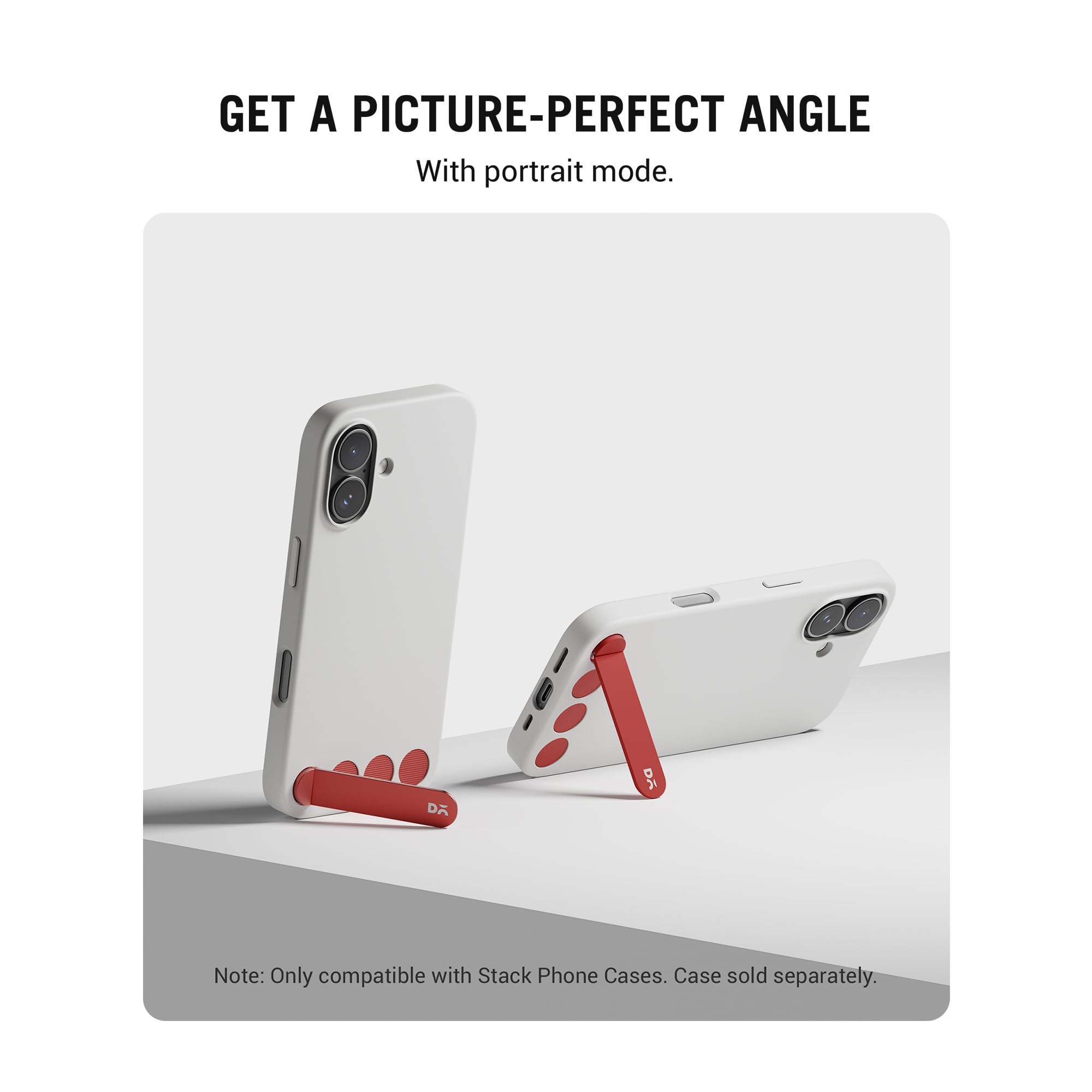 DailyObjects Stack Phone Kickstand/Phone Stand/Mobile Holder, Vertical and Horizontal Stand, Adjustable Angle, Compatible with iPhone - Coral Red — Amazon image 9