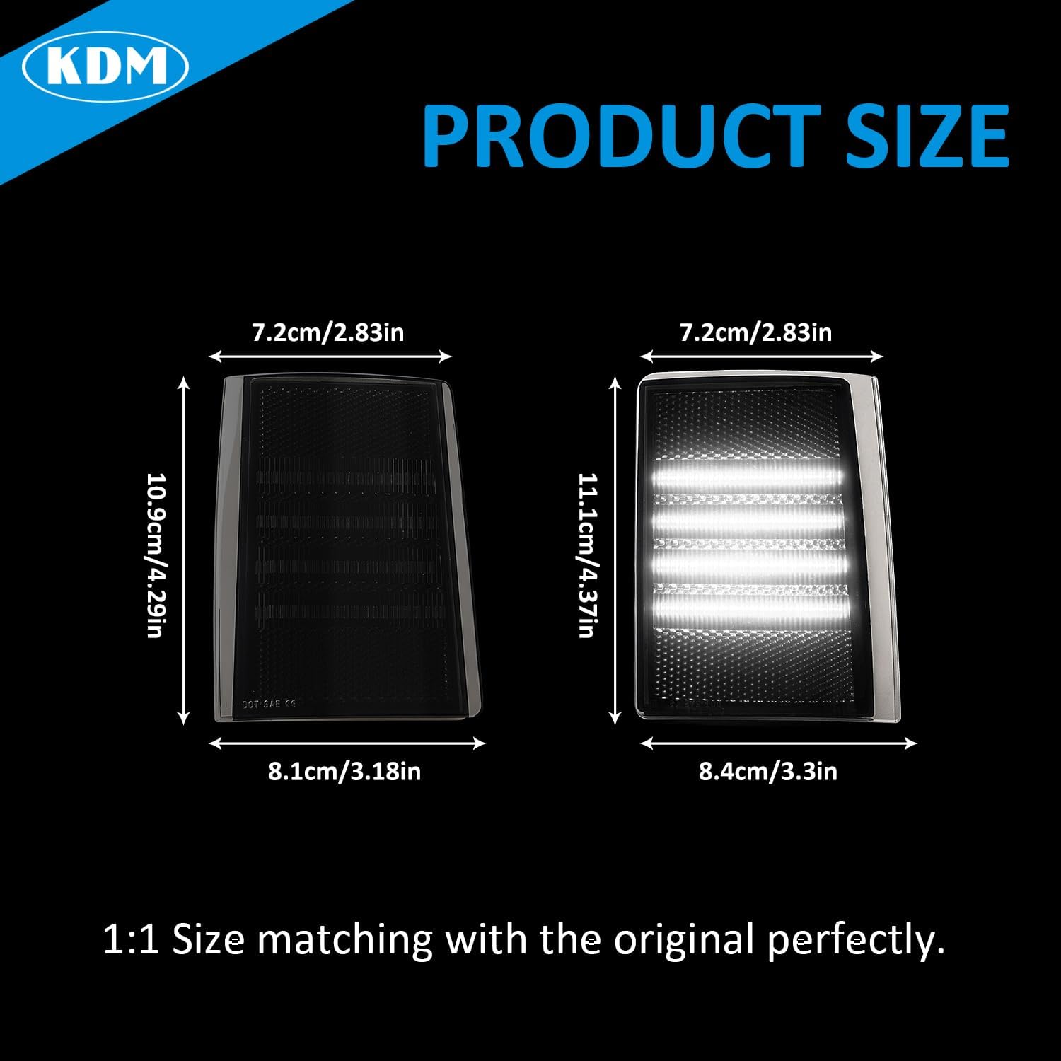 KDM Smoked Lens LED Front Bumper Corner Side Marker Light Fit for GMC Sierra C/K 1500 2500 3500 Suburban Yukon 1994-1999 Pickup Truck,Corner Signal Lamp Bright White,4Pack