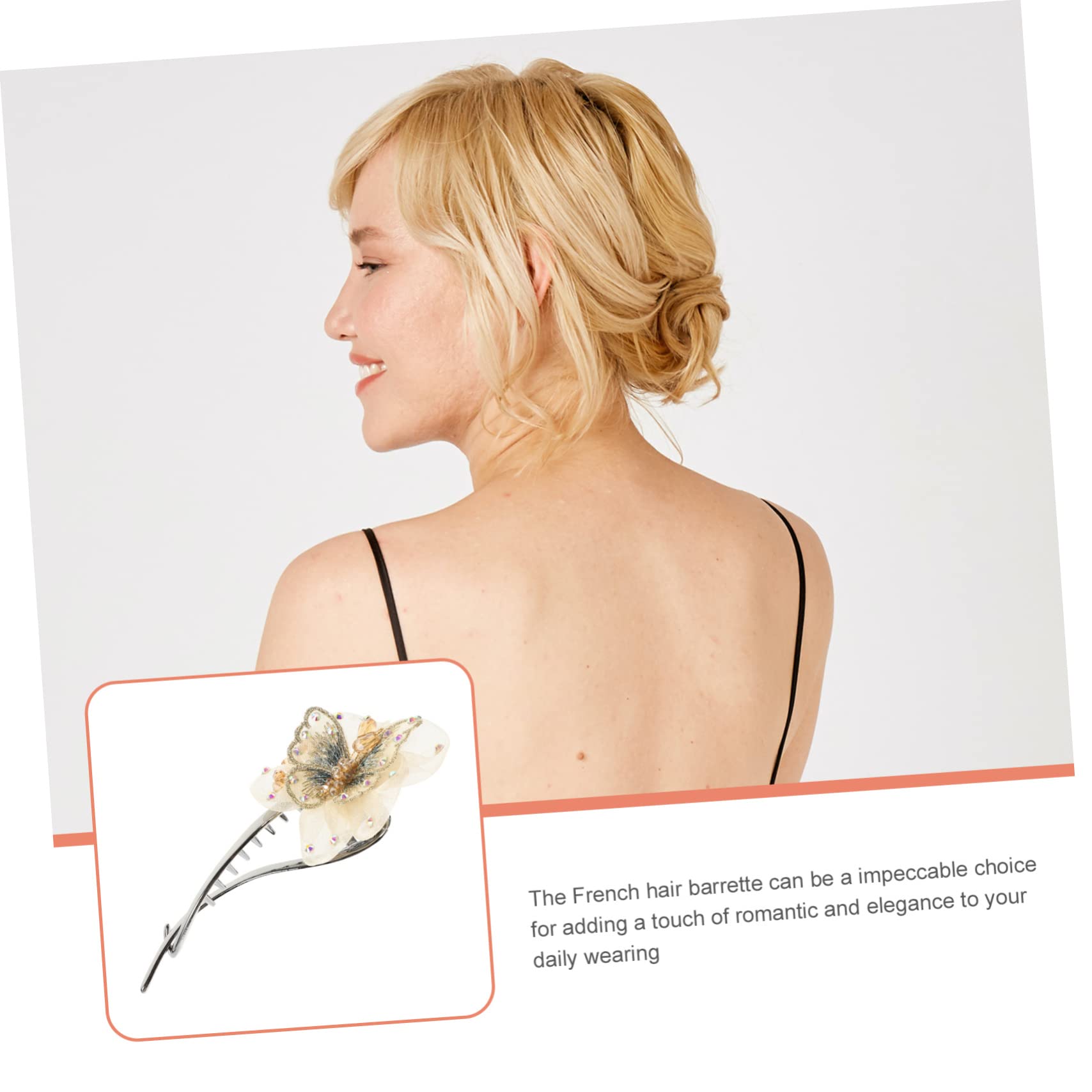 minkissy 4 fermagli per capelli per ragazze clip per capelli con strass clip per capelli per donne petali di fiori morsetti per capelli francesi fermagli per capelli coda di cavallo supporto per