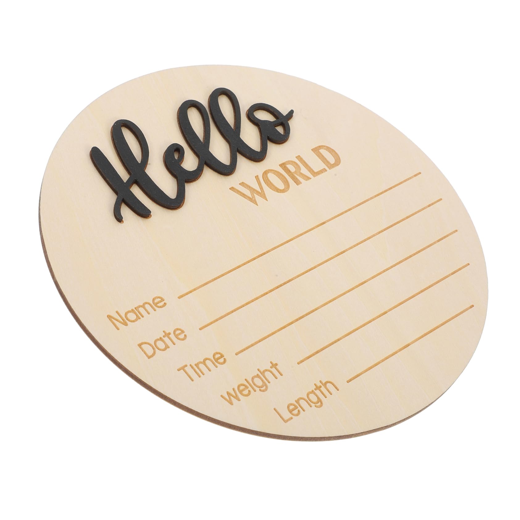 CIMAXIC Birth Announcement Wood Sign Newborn Photography Props Round Name Sign Nursery Decor