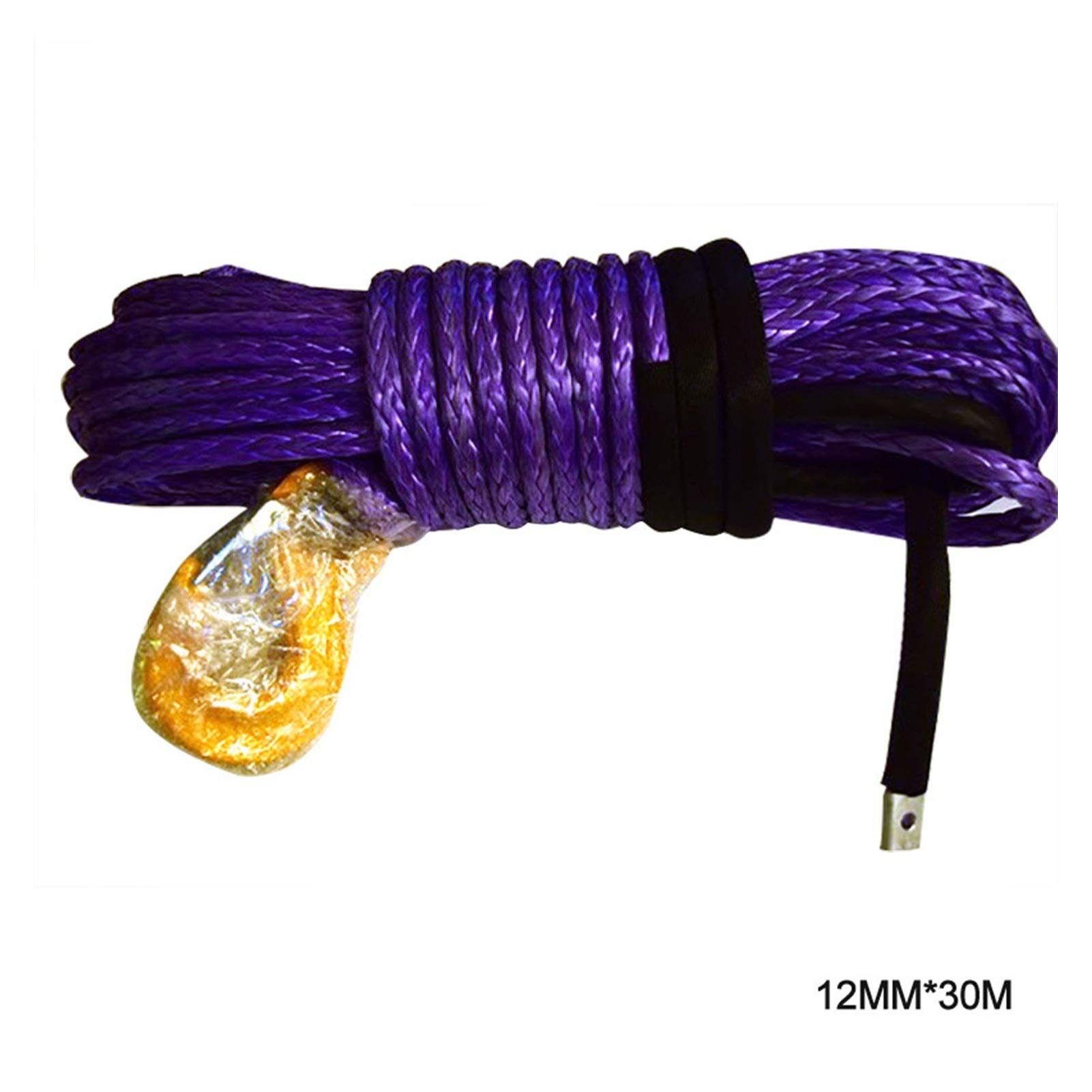 Syntetyczna lina wyciągarki, Red 12mm * 30m kabel wyciągarski ATV, liny Uhmwpe, samochód holowniczy, kabel wciągarki plazmowej do pojazdów terenowych 4WD ATV UTV(Oranje)