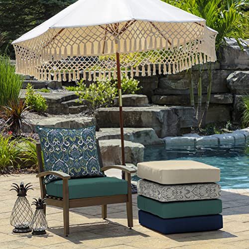 Image of Arden Deep Seat Outdoor Chair Cushion Set (2-Pack), 24 in x 24 in, Weather-Proof, Rain-Proof, Fade Resistant Patio Cushion Set for Chair, Sofa, and Couch Sapphire Aurora Blue Damask