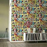 10,05 m lang x 53 cm breit Marvel Avengers Tapete, mehrfarbig, Hulk Thor Ironman Comic Strip Kinderzimmer