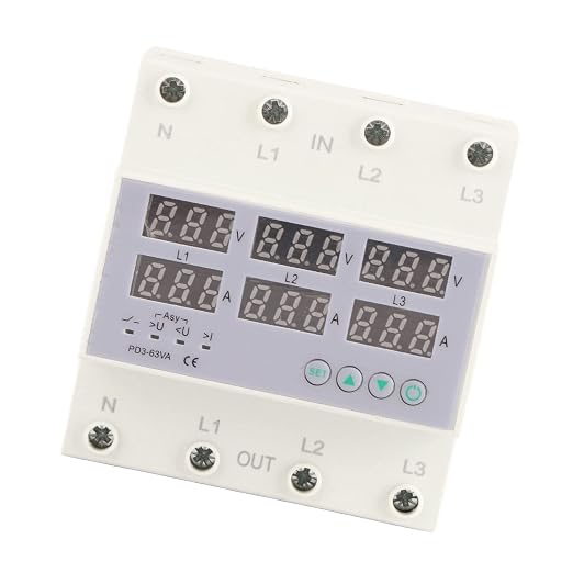 Voltímetro trifásico din rail 3 fases 63A miniatura 7
