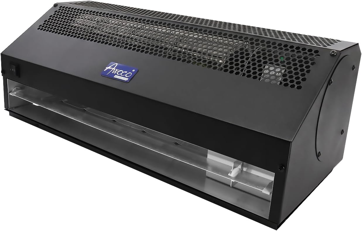 Awoco 24" Black Super Power 2 Speeds 800 CFM Commercial Indoor Air Curtain, CE Certified, 120V Unheated with an Easy-Install Magnetic Door Switch