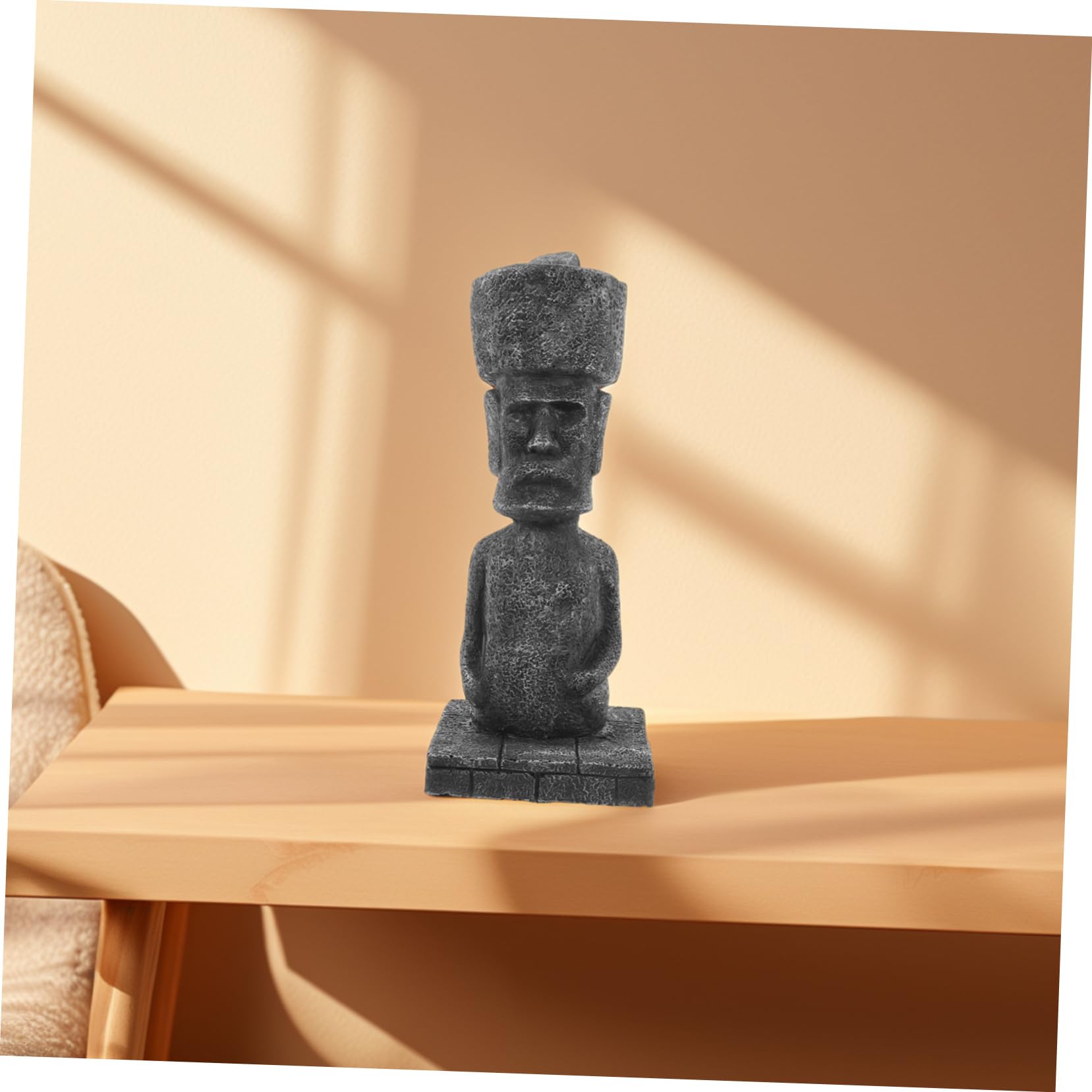 Statua Moai in Resina per Acquario, Effetto Roccia Realistico, Decorazione Paesaggistica Antica per Ufficio e Vasca,