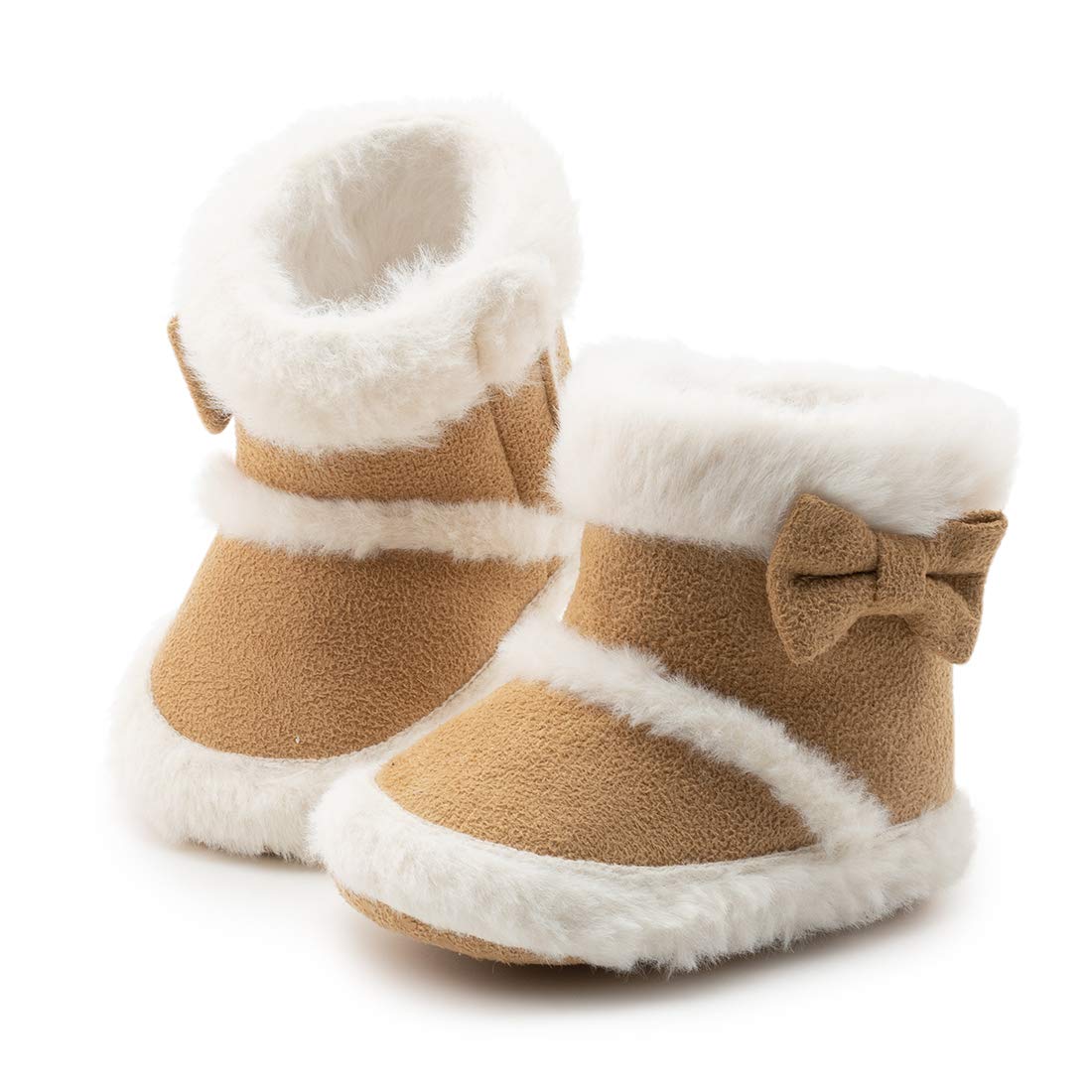 Zoolar Infant Unisex Warm Fur Lining Soft Boots Baby Winter Ankle Non-Slip Rubber Texture Sole Toddler Winter Snow Crib Shoes