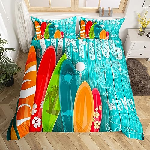 Été Surf Housse de Couette Planche de Surf Ensemble de Literie Garçon fille Plage Vague...