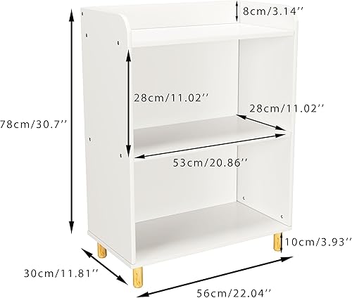 Miniatura 10 de Estantería para niños, estantería infantil de 4 niveles, estantería para niños, armario de almacenamiento de juguetes, estantería organizadora para