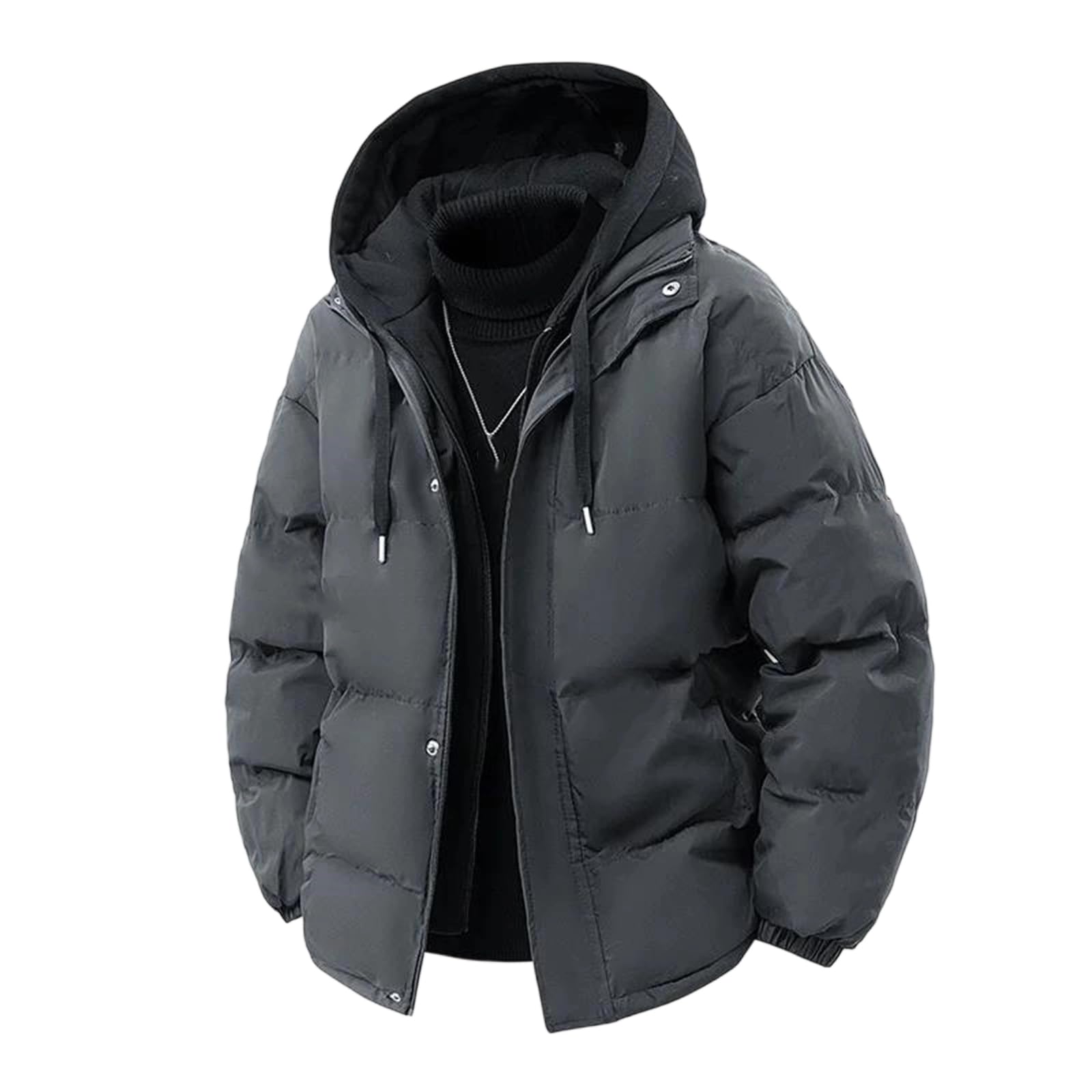 Manteau chaud rembourré homme parka d'hiver imperméable deux pièces avec capuche