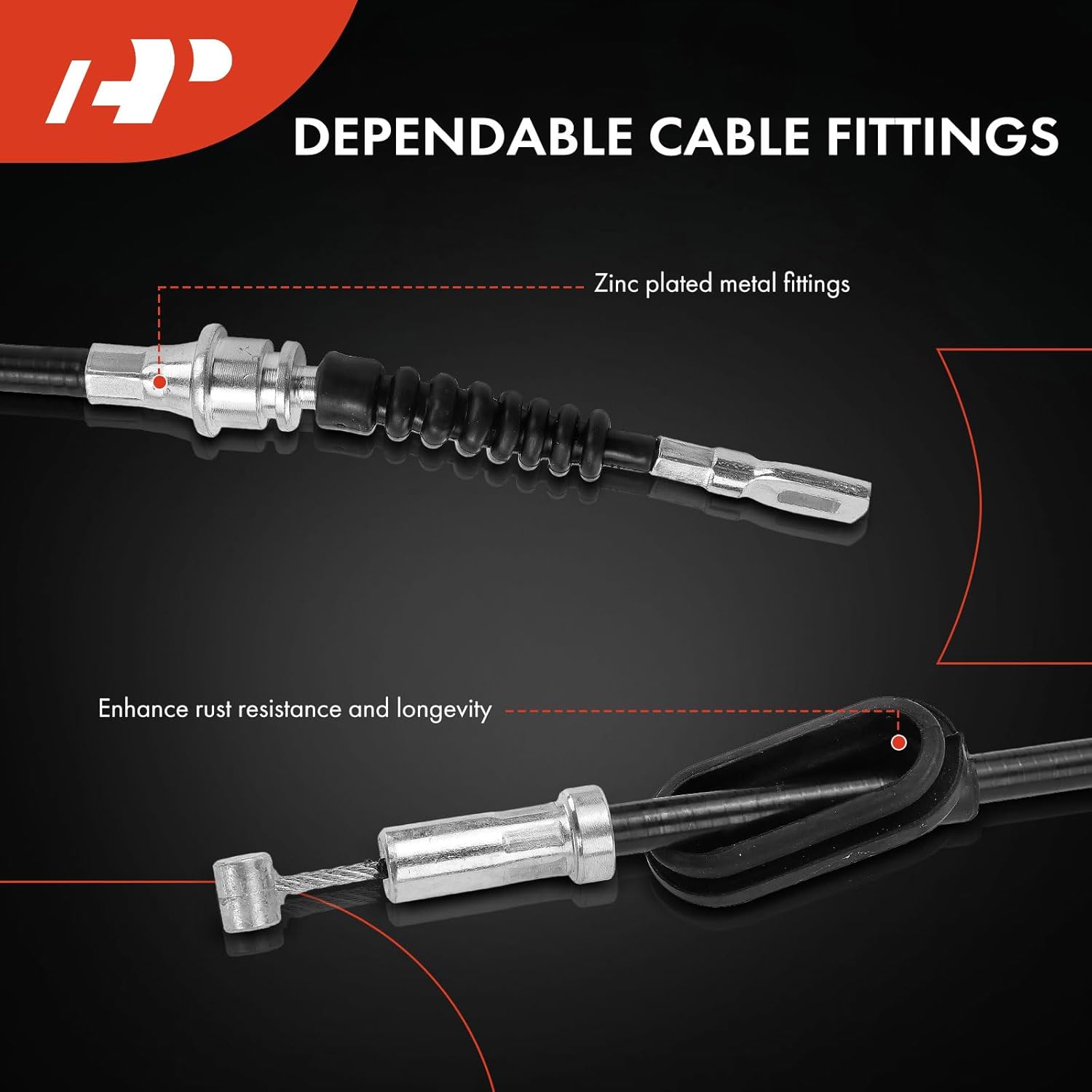 A-Premium Rear Driver Side Parking Brake Cable Assembly Compatible with Honda Models: Accord 2003 2004 2005 2006 2007 - Replace# 47560SDAA52