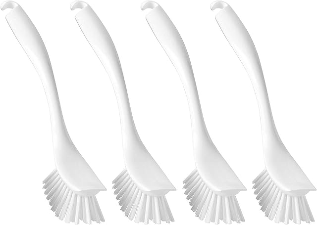 IKEA ANTAGEN White Dish Brush with Scraper Edge - Set of 4