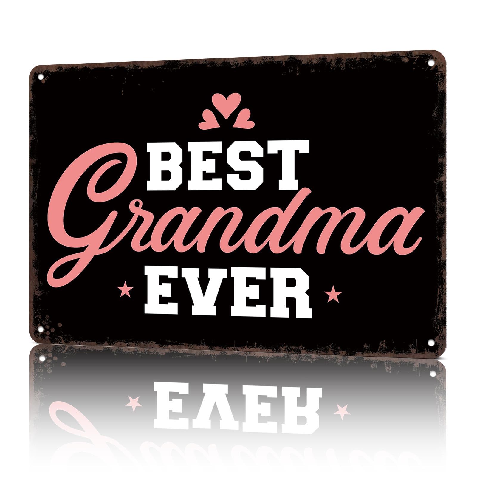 KWQDOZF Vintage Metal Signs Best Grandma Ever Funny Tin Sign Poster Wall Art For Home Room Bedroom Office Decor 8x12inch