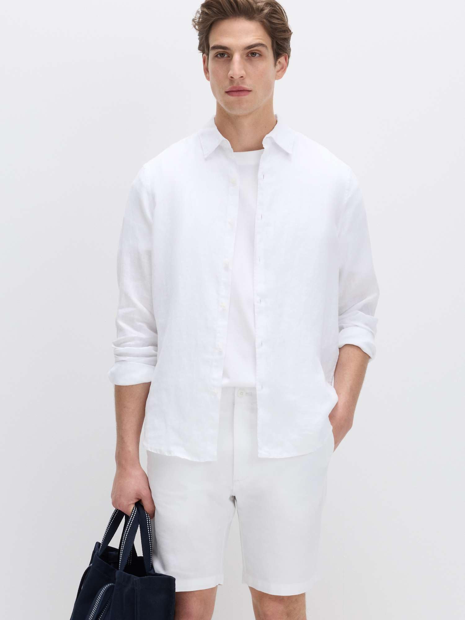 Marks & Spencer Chemise Homme en Pur Lin, Coupe Standard, Respirante