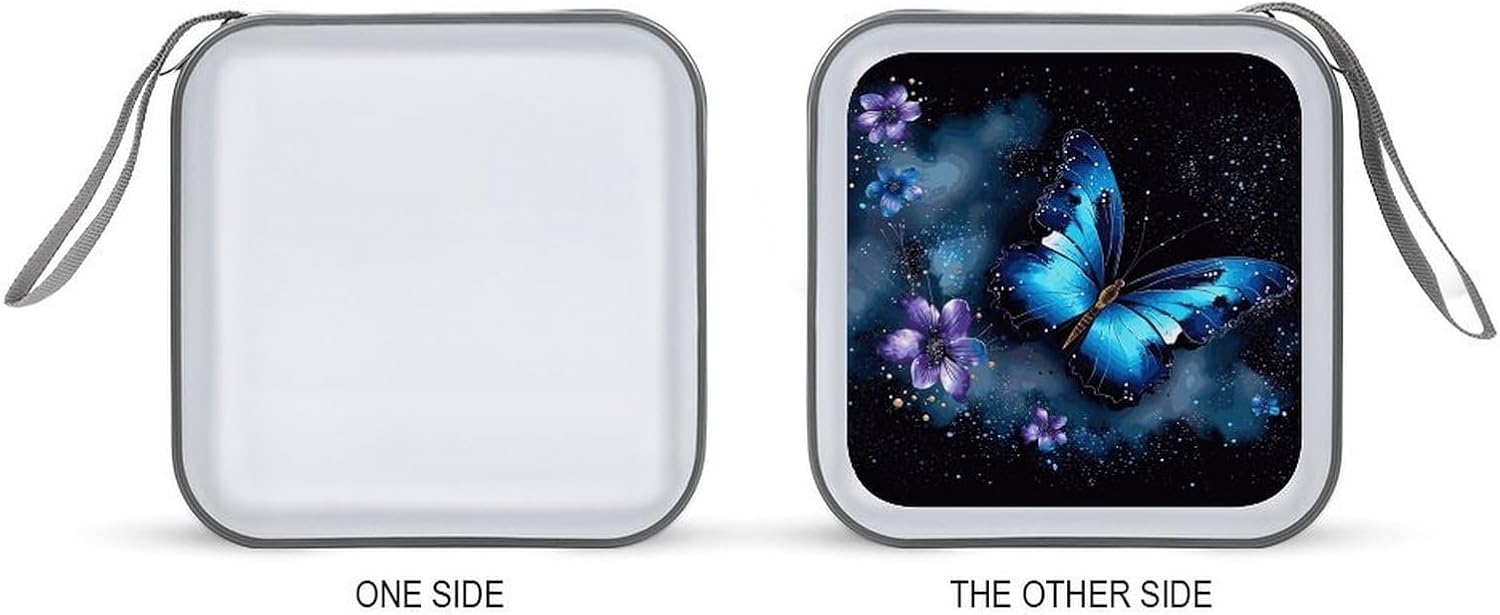 Galaxy Blue Butterfly CD Case CD Storage Box DVD Sleeves