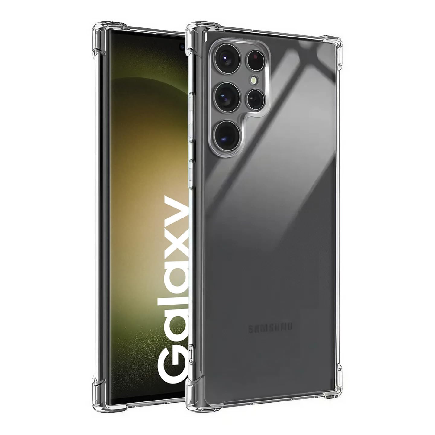 Plus Mobile Cover Soft & Flexible Shockproof Back Case with Cushioned Edges Transparent for Samsung Galaxy S23 Ultra 5G - Clear (B0CM6VPYZM) Amazon Price History, Amazon Price Tracker