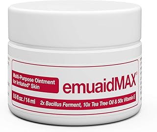 emuaid EMUAIDMAX Ointment for Itchy Skin, Maximum Strength Treatment for Athlete's Foot, Psoriasis, Jock Itch, Rash, Eczema, Cold Sores, Blisters, and Yeast Infection, 0.5oz