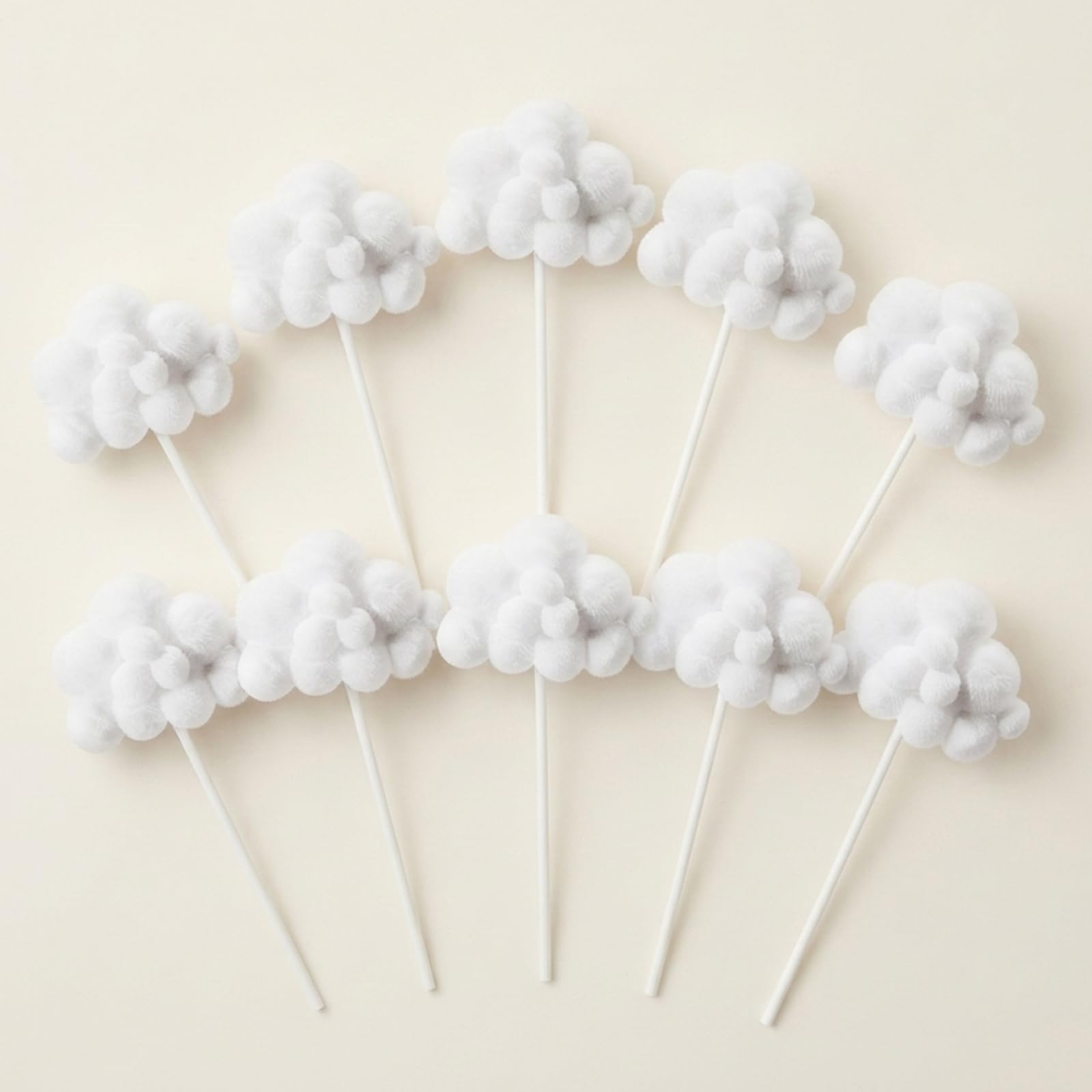 10PCS White Cloud Toppers for Birthday Party