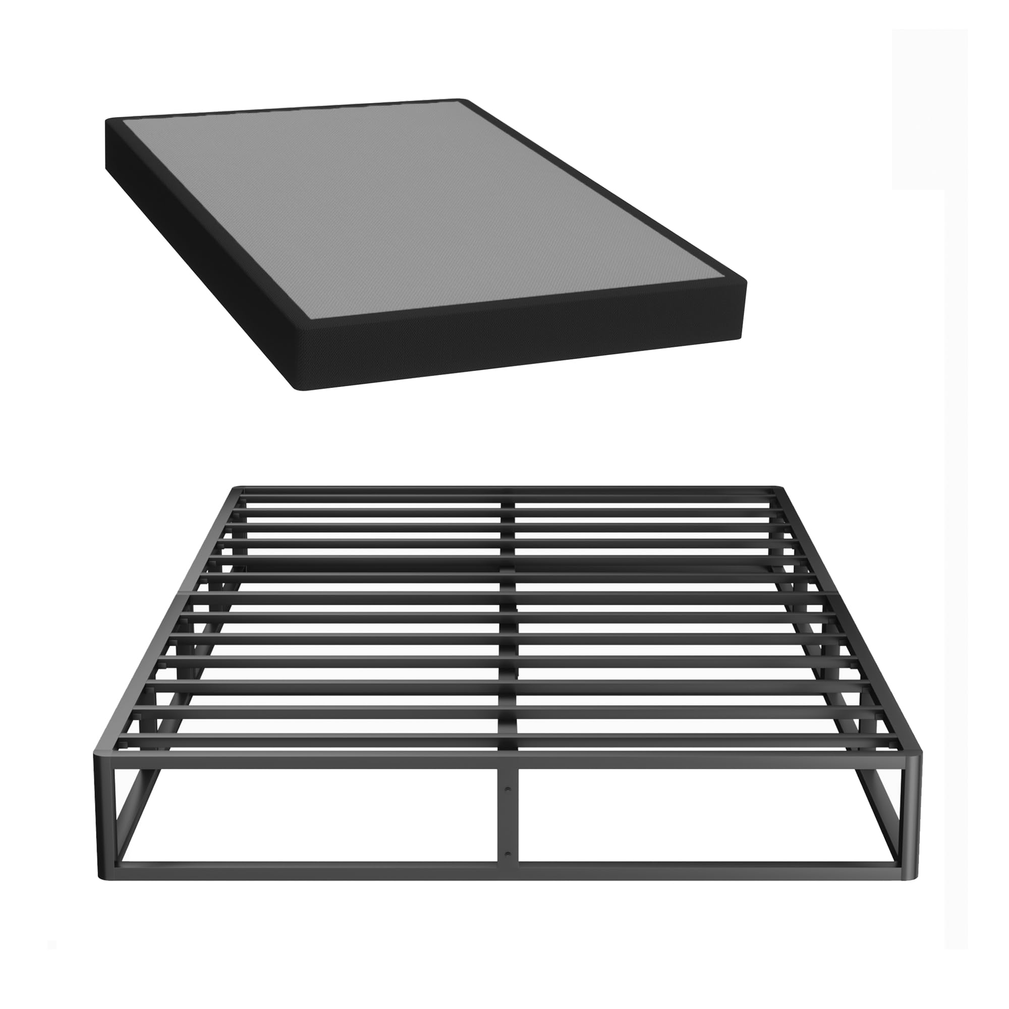 Superay Full Box Spring, 5 inch Box Spring for Full Bed, Heavy Duty Metal Bed Frame with Fabric Cover, 3000lbs Max Weight Capacity Bed Base Mattress