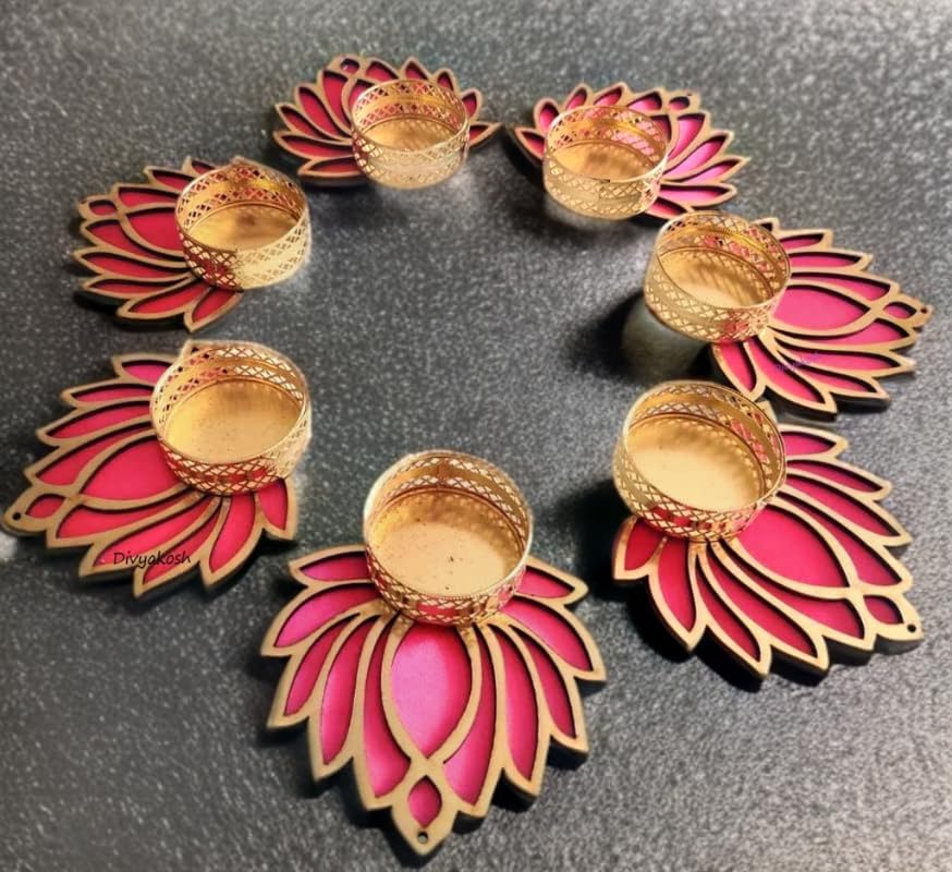Kavya Fashion Handmade Lotus Floor Decoration Reusable Rangoli for Puja Decor|Tealight Candle Holder|Lotus Diya fo |Lamp Temple Decoration|Lotus Deepam for Goddess Worship| (10) (B0BHQLB73S) Amazon Price History, Amazon Price Tracker