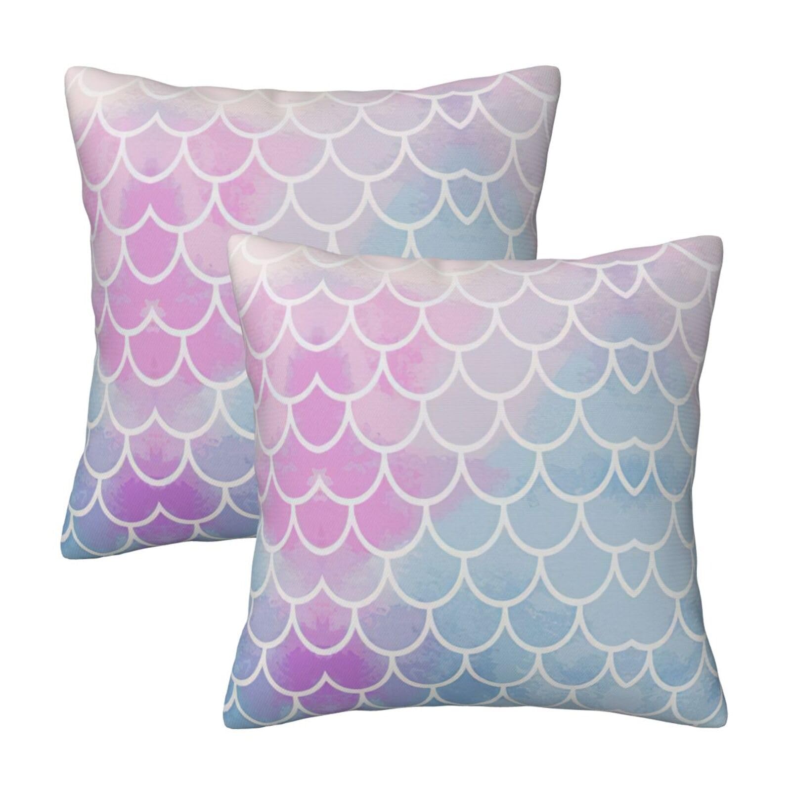 RRhgipp Colorful Mermaid Scale Throw Pillow Cases Decorative Cushion Covers Couch Bed Sofa Decoration Xmas Gifts Bed