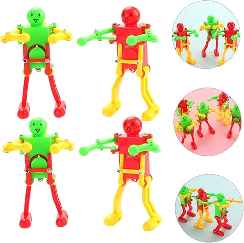 Miniatura 6 de 4 piezas de robot de cuerda para adultos, robots portátiles con diseños aleatorios y cuerda segura para juego en interiores y exteriores y