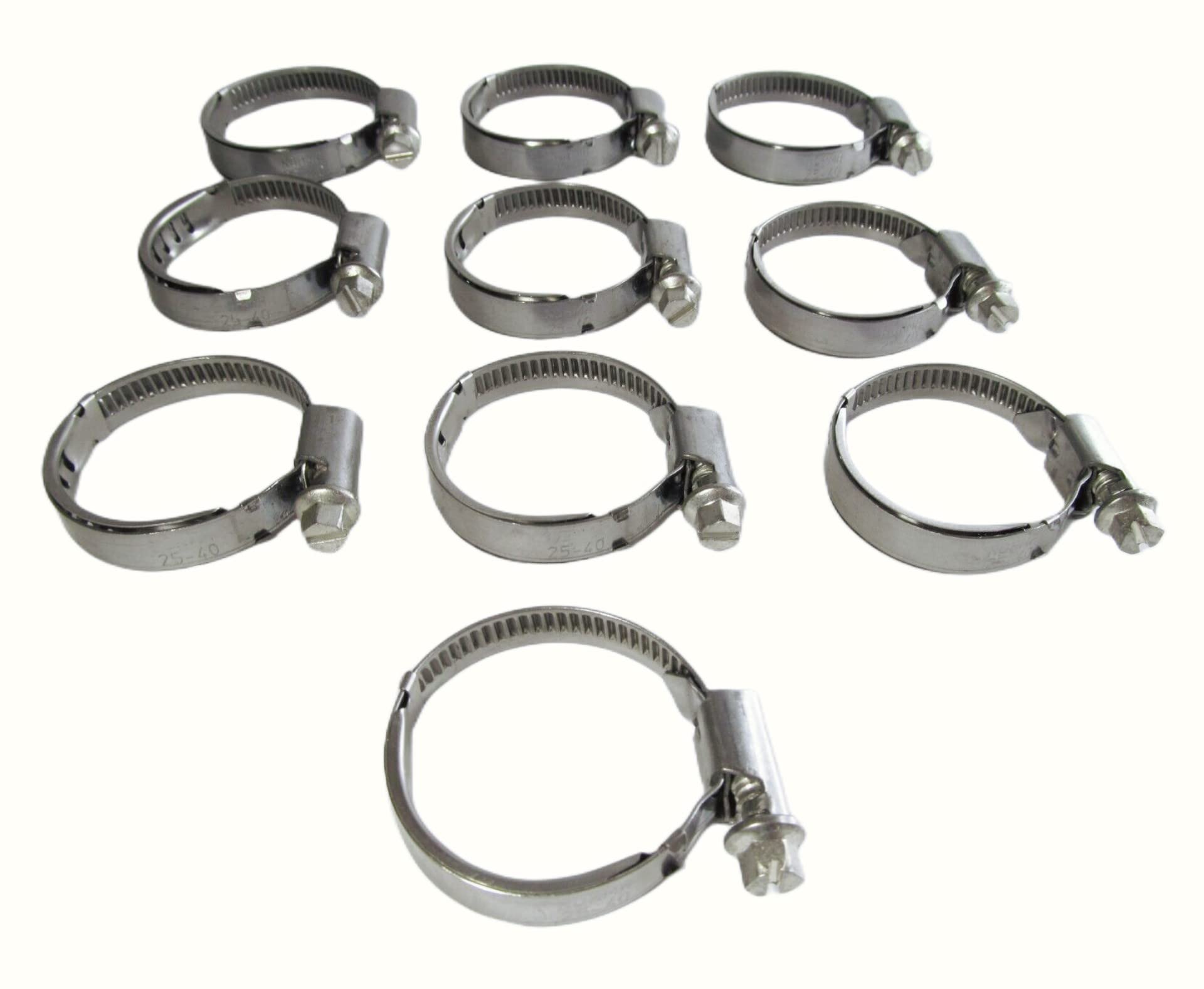 Stainless Steel Hose Clips, Thickened type Hose Clamp, Adjustable 25mm-40mm (1