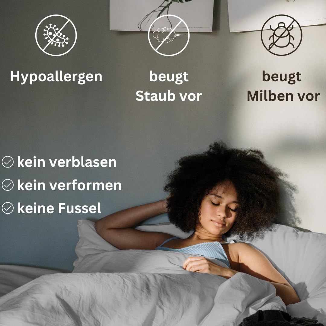 Homesty Premium Bettwäsche 200x200 cm + 2 Kissenbezüge 80x80 cm – 100% Baumwolle Bettbezug Set 3 Teilig Öko Tex mit YKK Reißverschluss Grau weich & atmungsaktiv