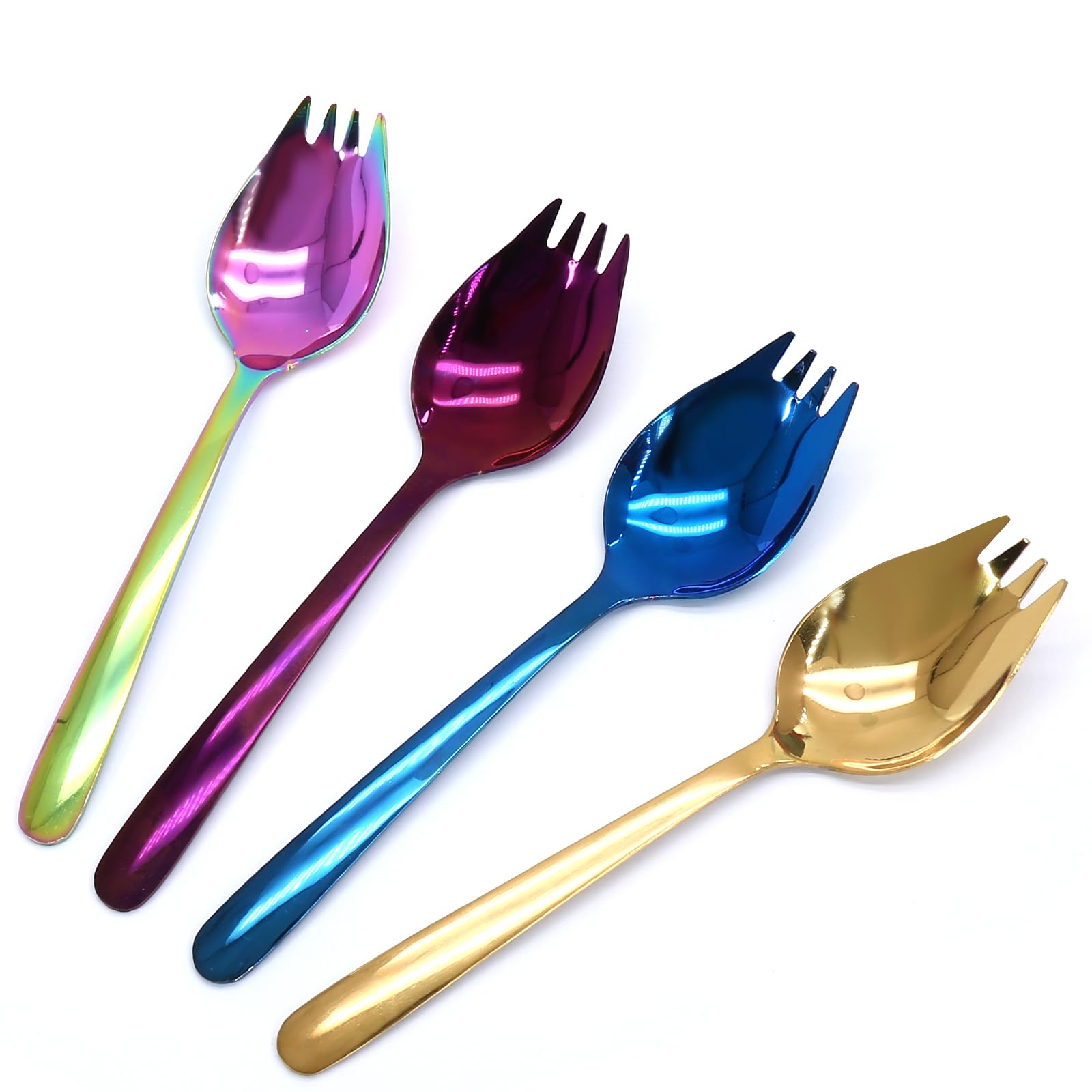 4 Pack Colorful Stainless Steel Sporks, 5.9 Inch