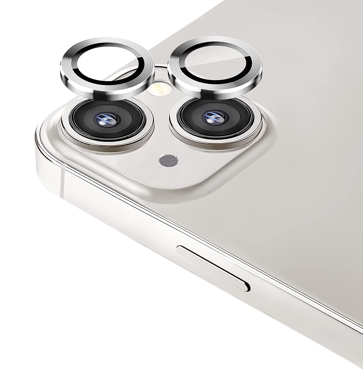 KAPAVER Camera Lens Protector for iPhone 14 / iPhone 14 Plus, 9H Tempered Glass Screen Protector Cover [Alignment Kit Eazy Installation] Metal Individual Ring (Silver)