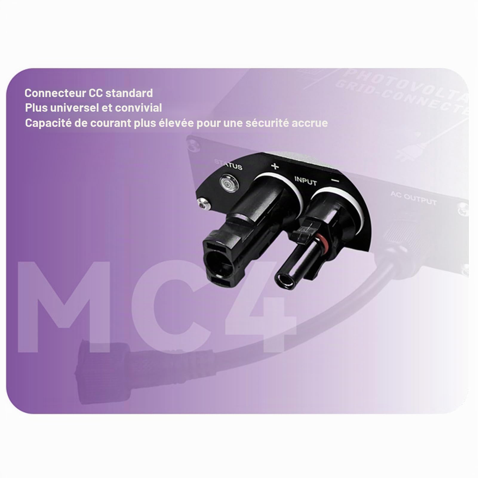 Onduleur Solaire 200W, Entrée DC 10 V à 30 V Onduleur Micro à Onde Sinusoïdale Pure Sortie CA 180 V à 265 V, MPPT à 99%, Étanche IP45 pour Centrale PV à Balcon, Camping-Cars, Camions
