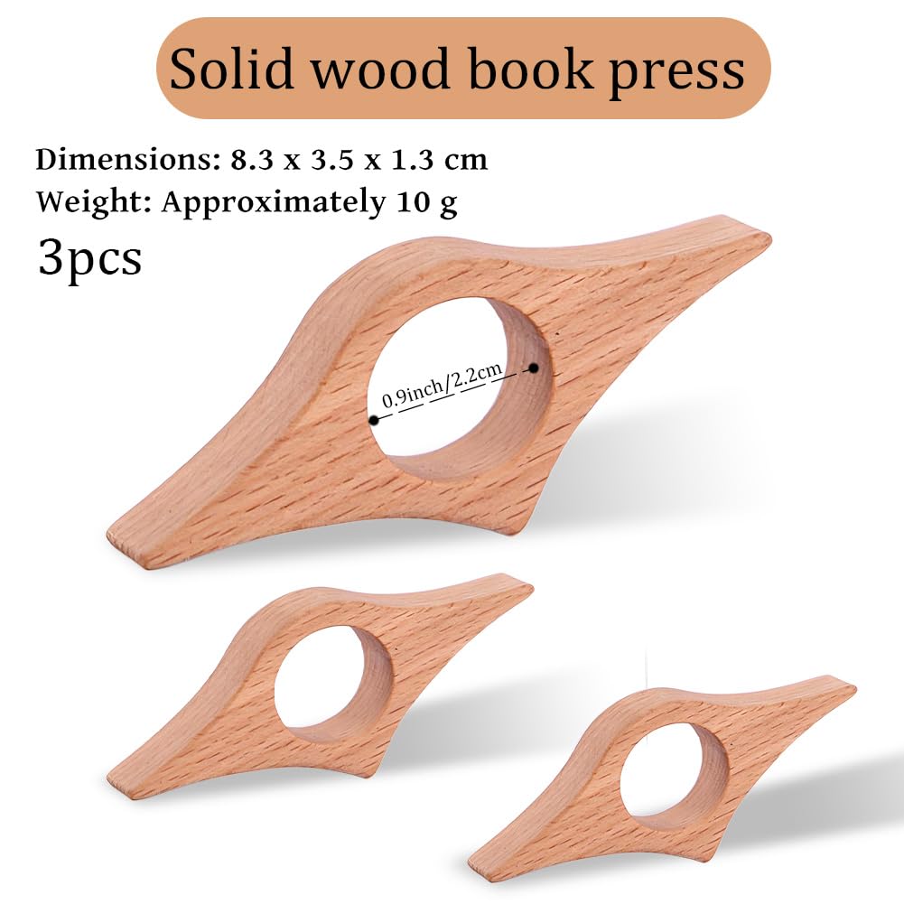 Wooden Thumb Book Holder 3pcs ， Organizador de Páginas de Lectura con Diseño Único, para Amantes de los Libros & Lectores ，Asistente de Marcador para Marcado de Páginas & Lectura