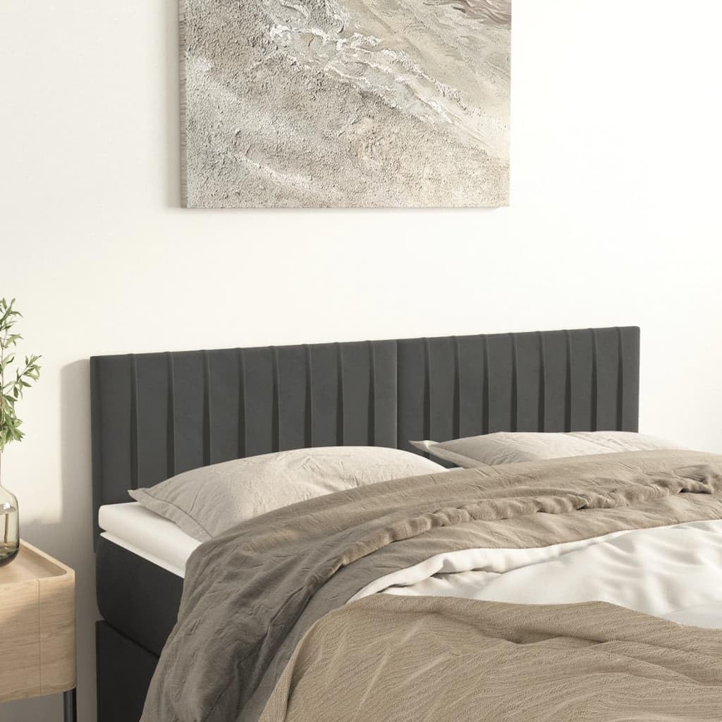 vidaXL Têtes de lit Gris foncé 144x5x78/88 cm Velours