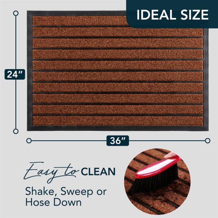 ubdyo - Extra Durable Door Mat - Dirt Trapping Outdoor Welcome Mats - Non-Slip Outdoor Door Mats - Low Profile Front Door Mat 36" x 24" - Doormat - Entryway Rug - Door Mats Indoor - Image 2