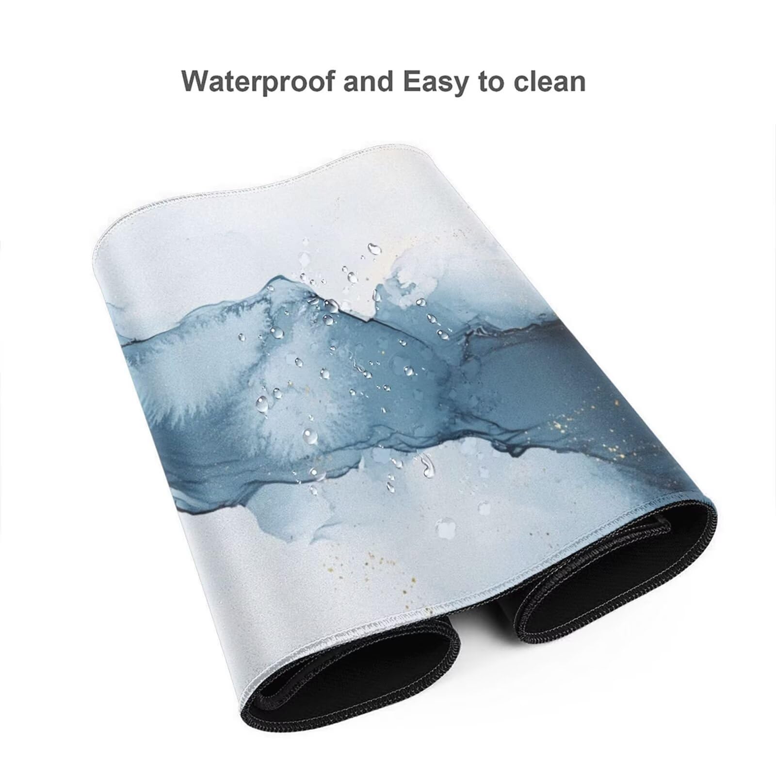 Alfombrilla Ratón Azul Alfombrilla Ratón XXL 1600 x 800 mm, Acuarela Mouse Pad Gaming con Bordes Cosidos, Impermeable Mousepad XXL Base de Goma Antideslizante Duradera, Mouse Pad para Oficina Q1144