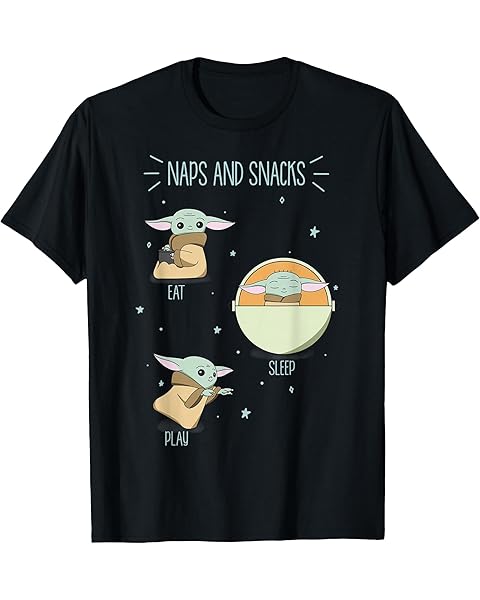 Star Wars The Mandalorian The Child Naps And Snacks Doodles T-Shirt