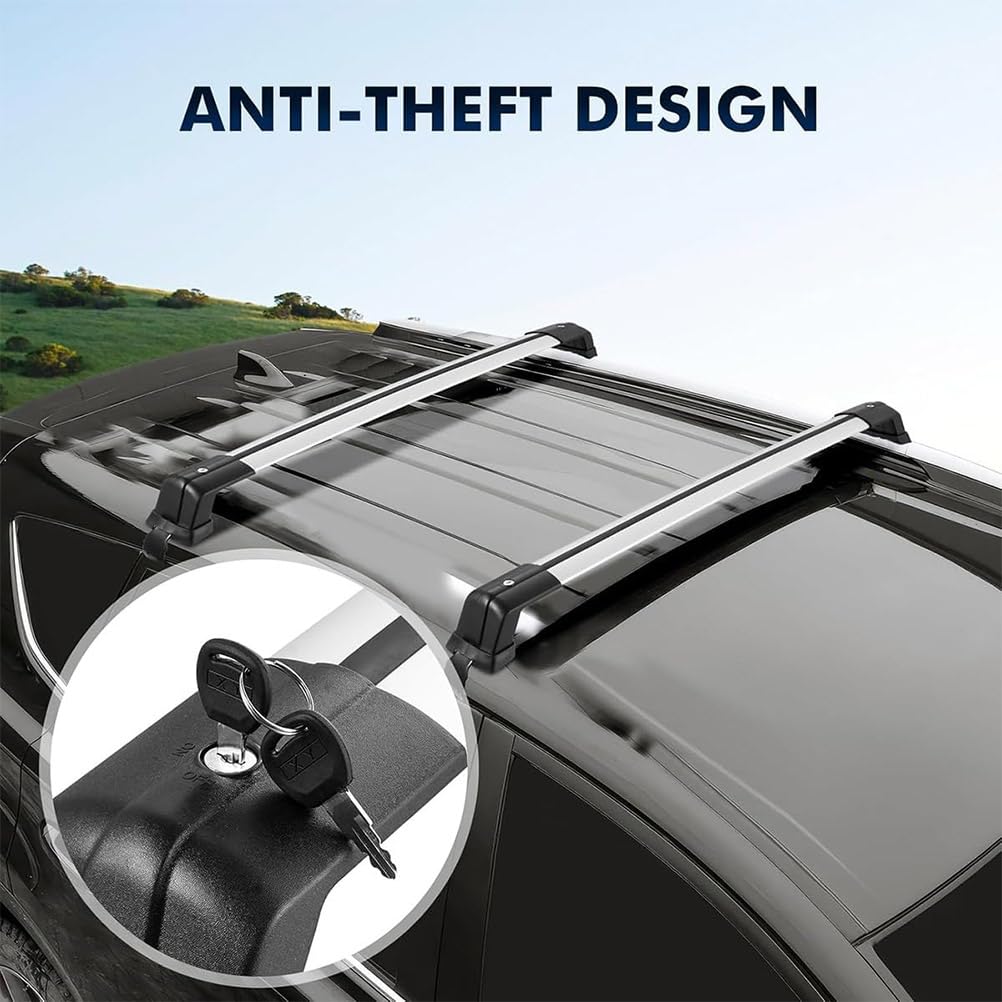 Barre Portatutto Tetto Auto Alluminio con Serratura Antifurto per Land Rover Range Rover Evoque 2011-2026, Barre Trasversali Portapacchi Auto Aerodinamiche Regolabili Elevata capacità